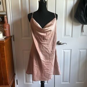 y2k bimbo core pink slip dress